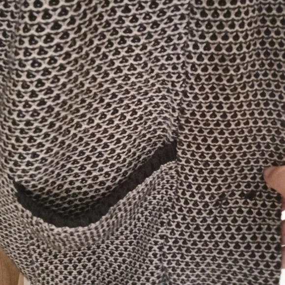 Splendid Loose Knit Cotton Silk Blend Black & White Open Front Cardigan Medium - Picture 8 of 8